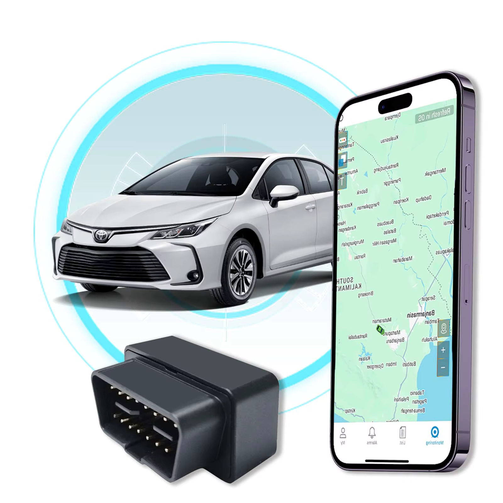 Traceur GPS 4G LTE pour voiture avec géofences, lecture des itinéraires, surveillance de la vitesse,