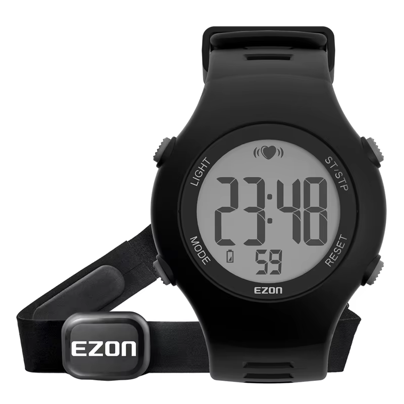 Montre de sport numérique sans fil pour hommes et femmes, avec moniteur de fréquence cardiaque, étan