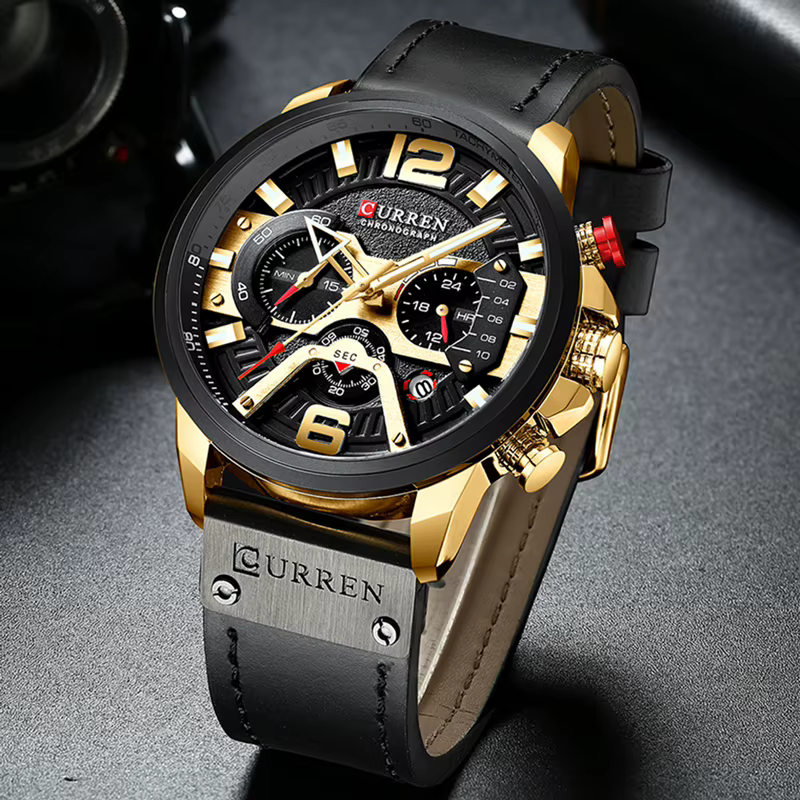 CURREN décontracté Sport montres pour hommes Top marque de luxe militaire en cuir montre-bracelet ho
