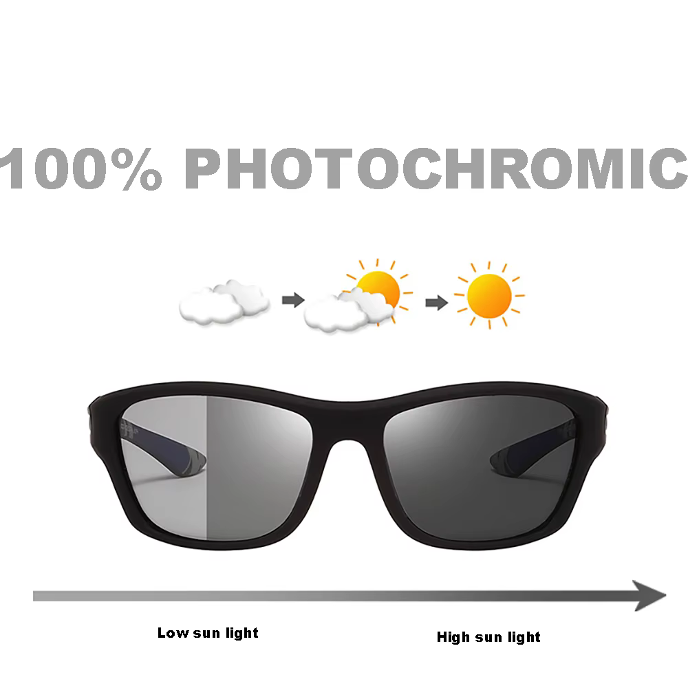 Lunettes de soleil photochromiques de cyclisme pour hommes et femmes, polarisées, à couleur changean