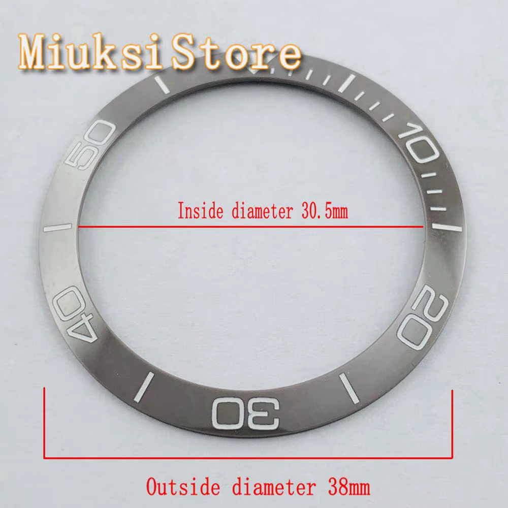 Lunette de montre en céramique grise pour hommes, 38mm, automatique, mécanique, 40mm, nouvelle colle