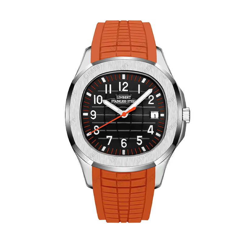 LINBERT-Montre Mécanique existent pour Homme, Numérique, Aiguilles Shoes, Acier Inoxydable, 41mm, Ne