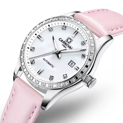 Carnaval marque montres de luxe pour femmes mode étanche or Rose argent calendrier automatique mécan