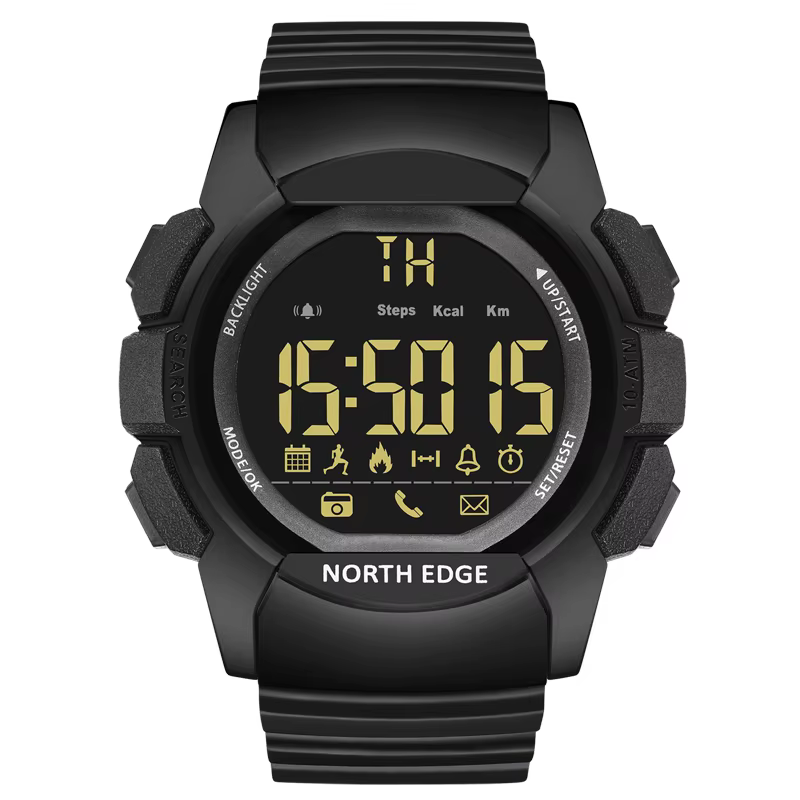Km TH EDGE-Montre de sport numérique pour homme, podomètre, calories, Bluetooth, détection de distan