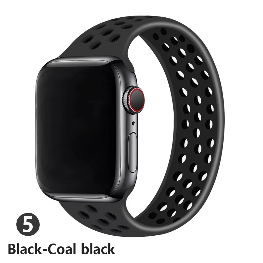 Bracelet à boucle unique pour Apple Watch, en silicone respirant, 45mm/41mm 44mm 40mm, pour iWatch s
