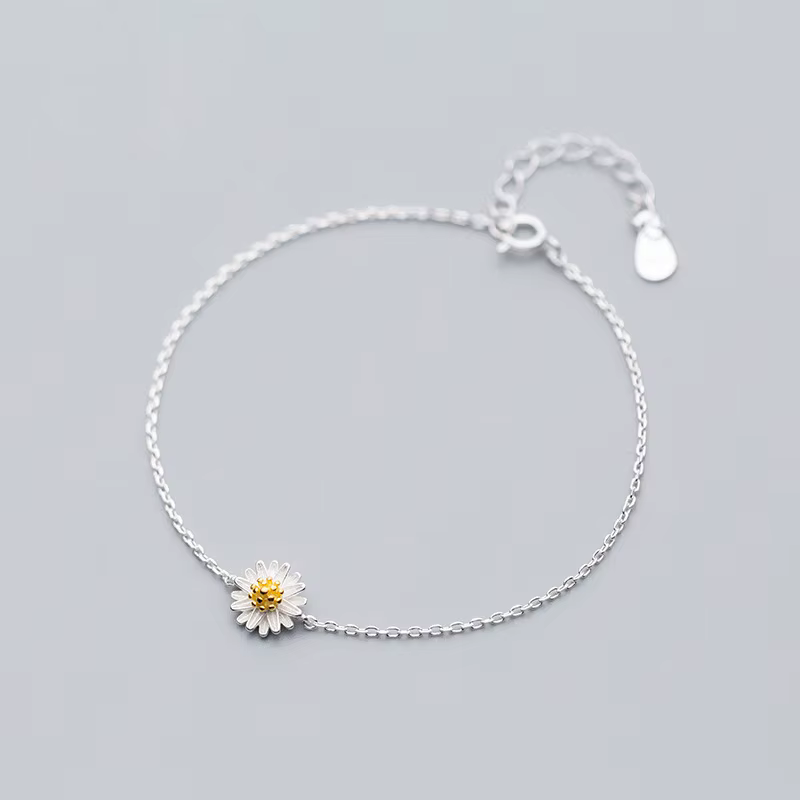 Bracelets minimalistes Daisy pour femmes, en argent sterling 925, bracelet à fine chaîne, bijoux dél