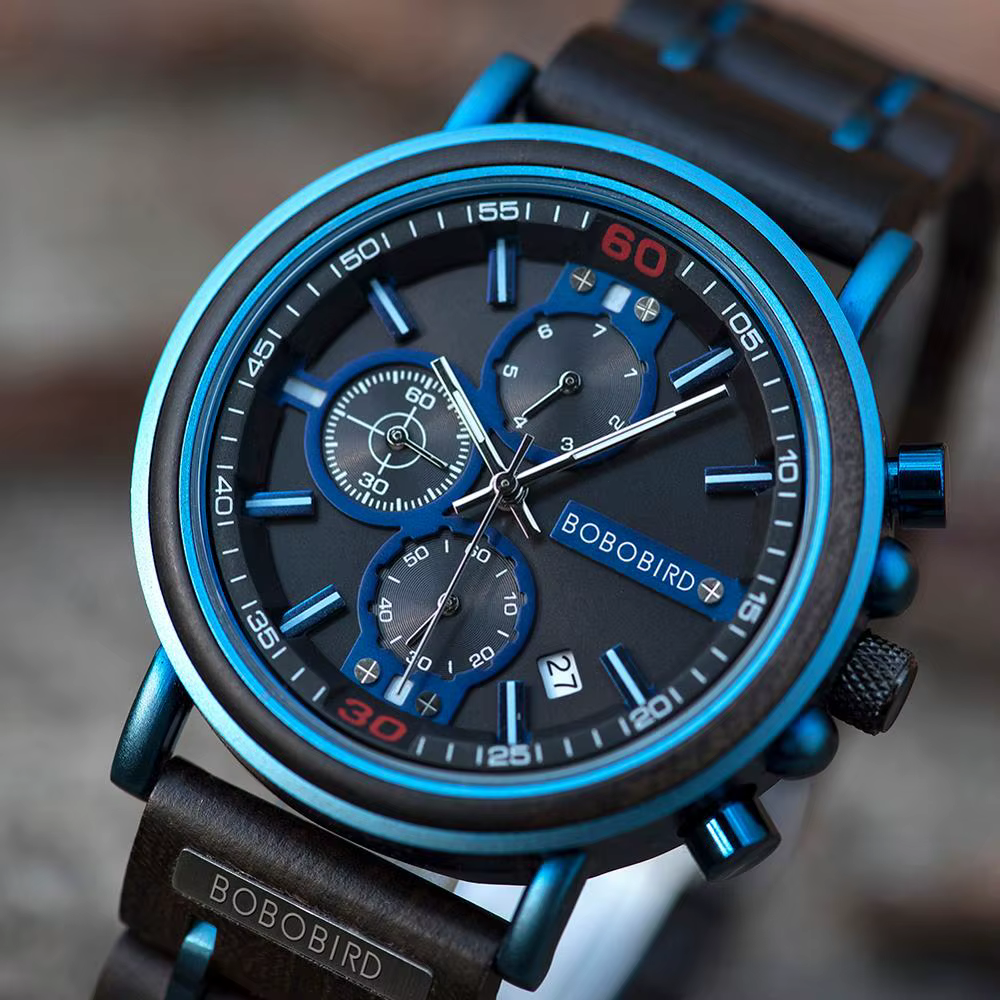 BOBO BIRD – Montre à quartz, chronographe militaire pour hommes, nouvelle collection, marque supérie