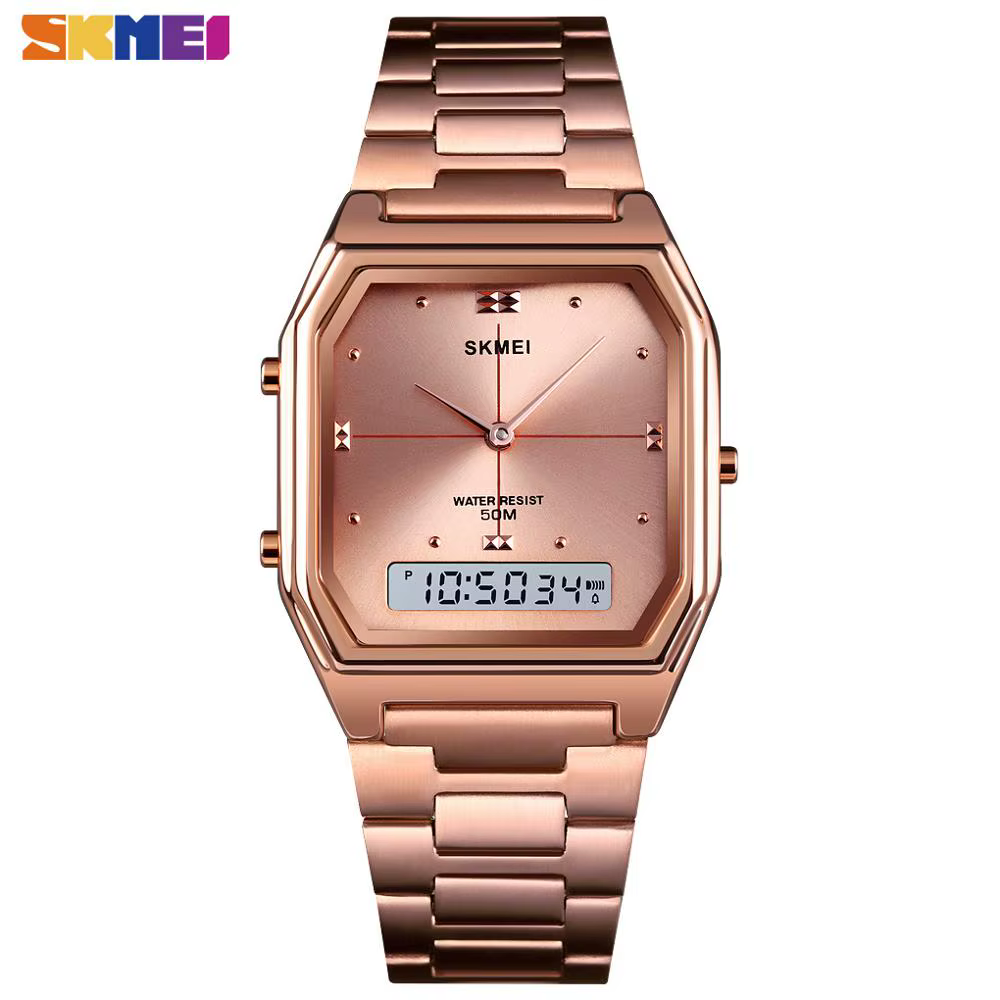 SKMEI mode 3 temps Chrono montre-bracelet électronique numérique pour hommes femmes Double affichage