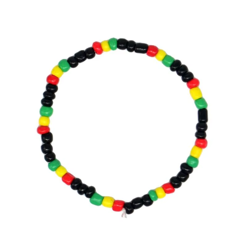Bracelet en perles de verre pour les exécutifs, Rasta Reggae Punk, Hip Hop, élastique commandé, bijo