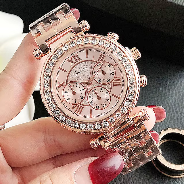Montre à quartz en acier inoxydable avec biscuits pour femme, montres argentées pour femme, montres-