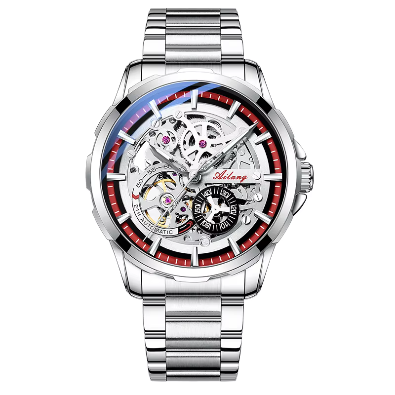 Montre sport pour homme Ailang, style rétro, grand cadran, design ajouré avec tourbillon, étanche, a