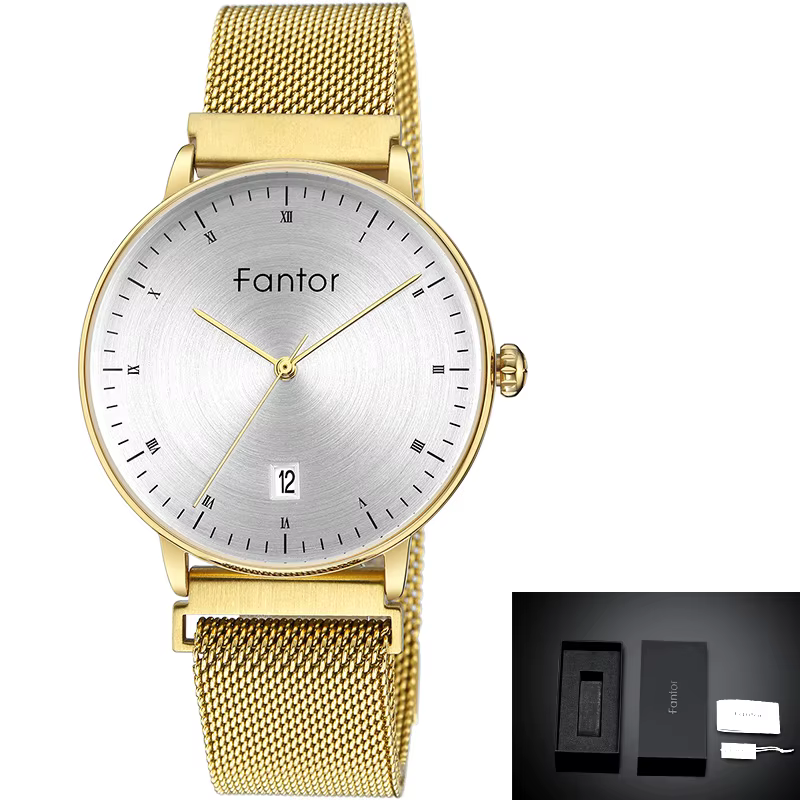Fantor – montre-bracelet en argent pour femmes, maille magnétique, étanche, élégante, à la mode, gra