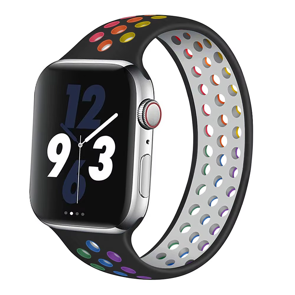 Bracelet à boucle Solo pour bracelet de montre Apple 44mm 40mm 38mm 42mm, ceinture élastique en sili