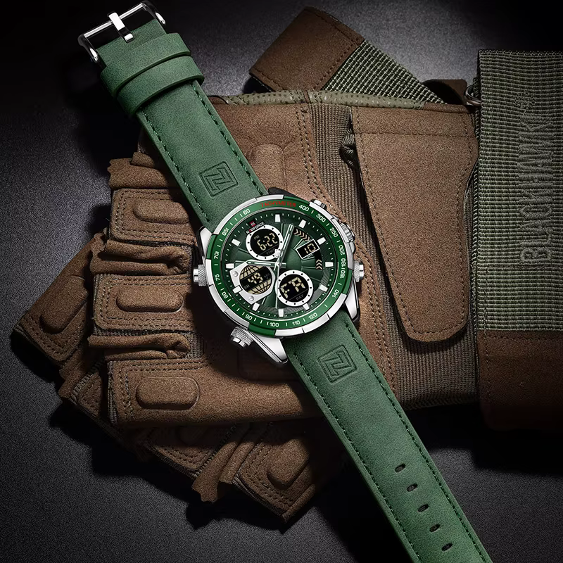 NAVIFORCE – montre-bracelet de Sport pour homme, en acier inoxydable doré, style militaire, à la mod