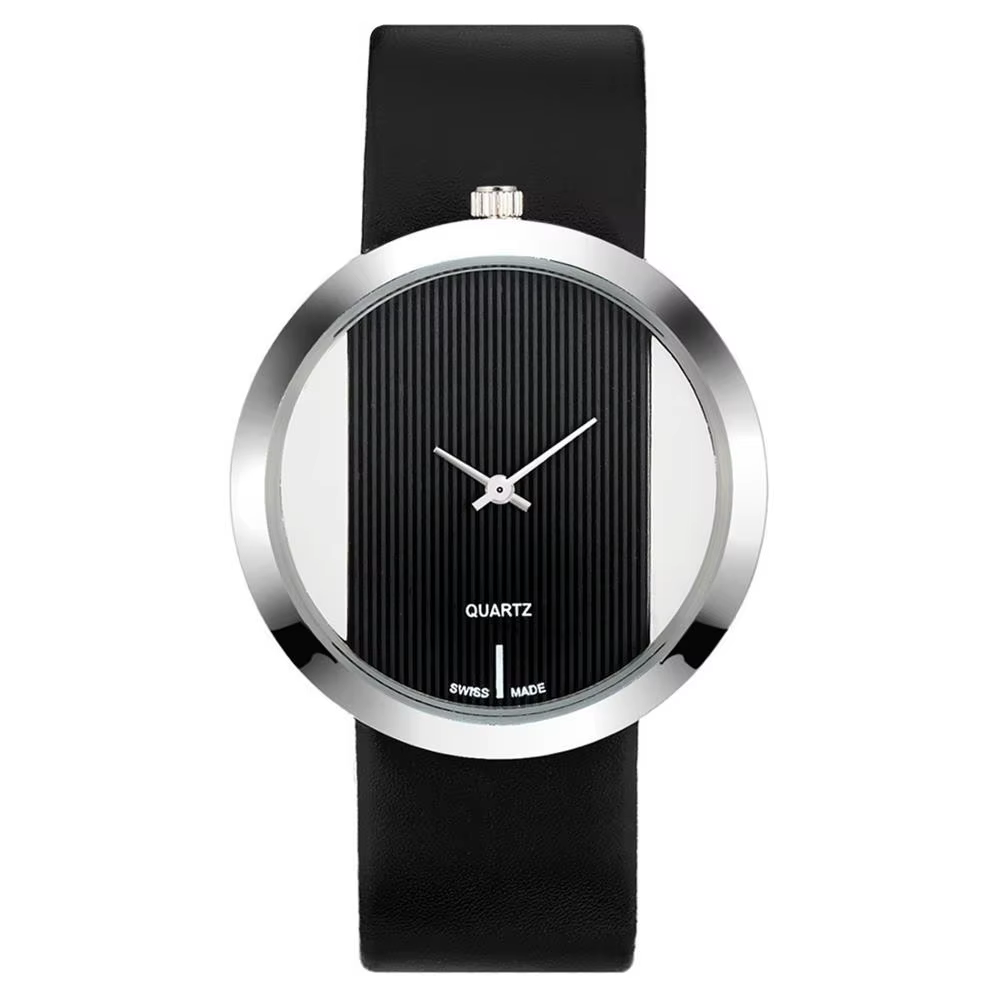 Montre de luxe avec bracelet en cuir Transparent pour femmes, montre-bracelet ajouré, de marque supé