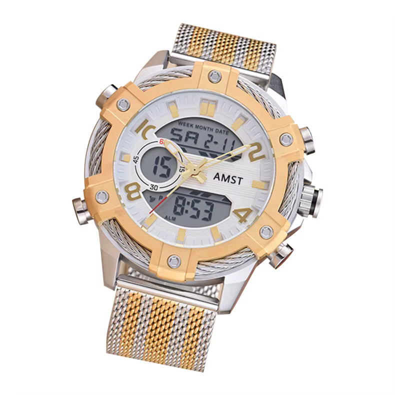 AMST-Montre-bracelet de sport étanche pour homme, montres numériques à quartz, analogique, heure des