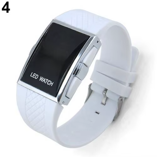 Mas-cul37- Montre de sport décontractée pour hommes et femmes, affichage numérique LED, boîtier carr