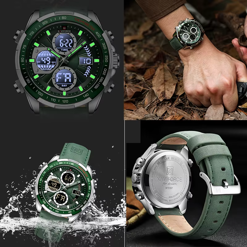 NAVIFORCE – montre-bracelet de Sport pour homme, en acier inoxydable doré, style militaire, à la mod