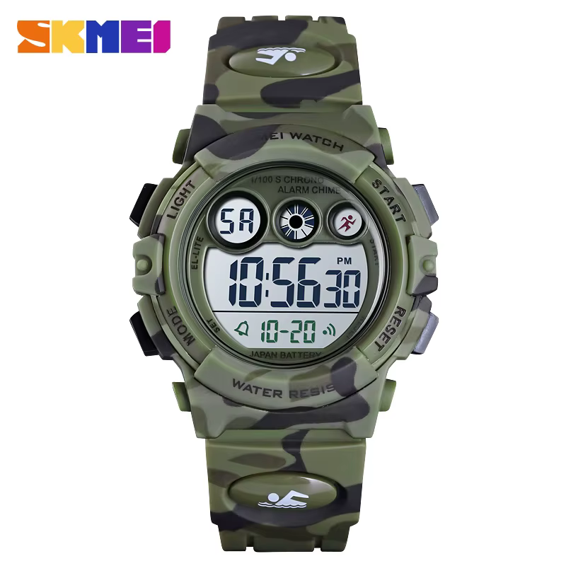 SKMEI enfants LED montre numérique électronique chronomètre horloge 2 temps enfants Sport montres 50