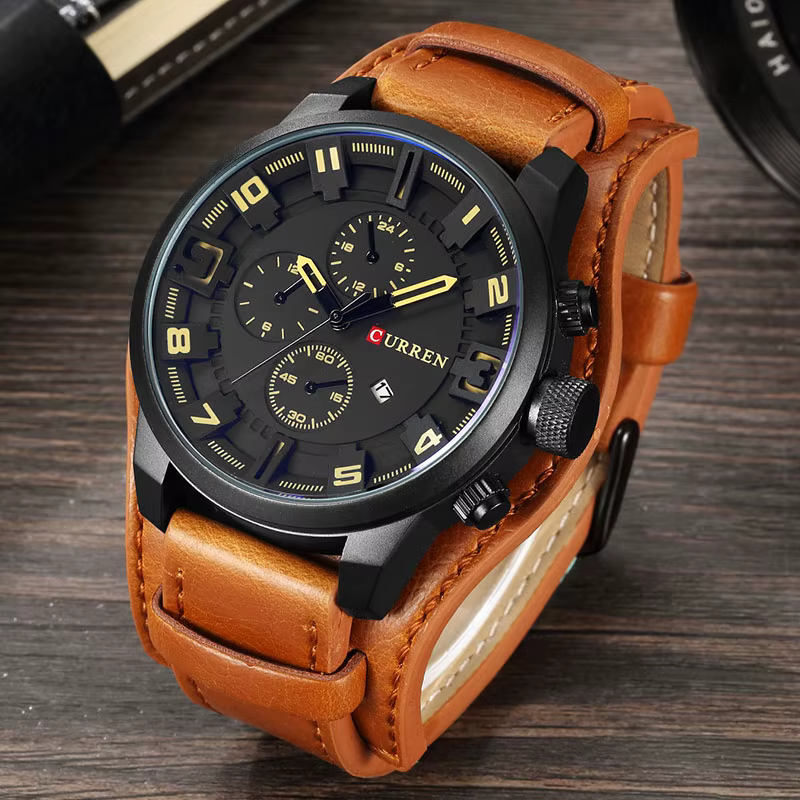 Nouvelles montres CURREN marque de luxe hommes montre bracelet en cuir mode Quartz-montre sport déco