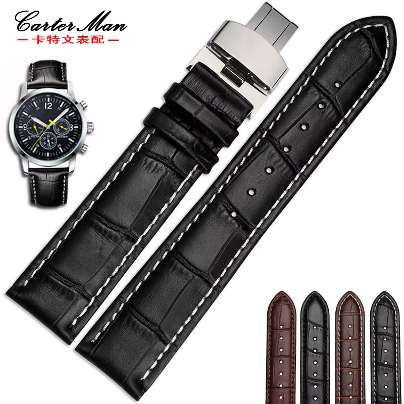 Nouveau Bracelet de montre en cuir véritable de haute qualité 18mm 19mm 20mm 21mm 22mm bracelet en c