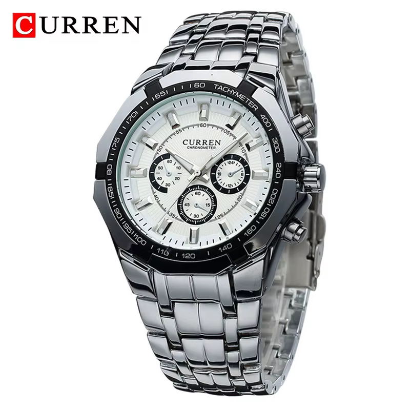 CURREN hommes marque de luxe militaire Sport hommes montres entièrement en acier Quartz horloge homm