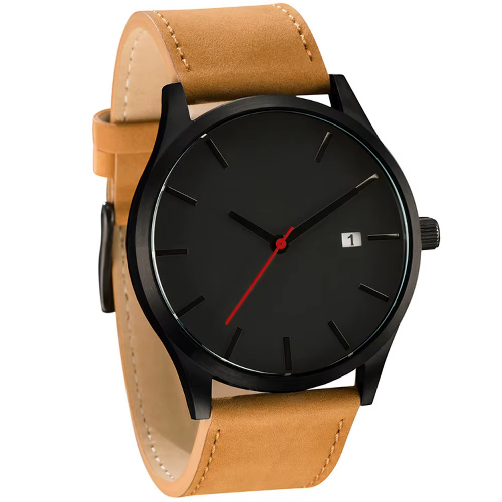 Erkek kol saati – montre de Sport en cuir pour hommes, calendrier, mode
