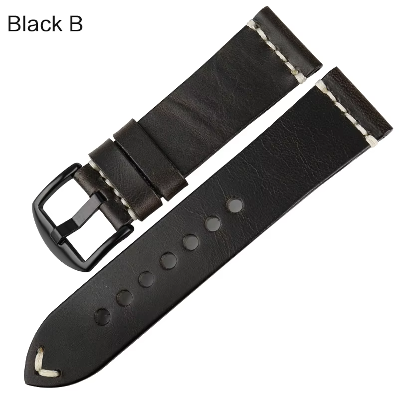 MAIKES – accessoires de montre, Bracelet en cuir de vache, marron, Vintage, 20mm, 22mm, 24mm, pour m