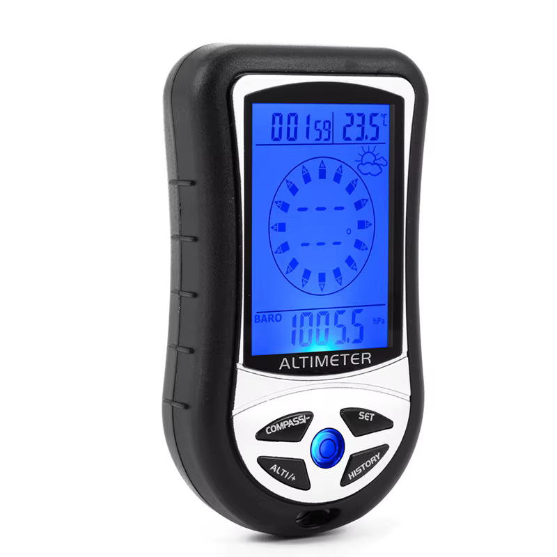 Altimètre Numérique LCD 8 en 1, Compas Baromètre Therye, Prévisions Météorologiques, Calendrier, Rét