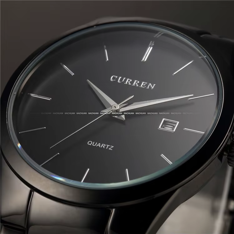 Curren hommes montres haut de gamme de luxe homme montre entièrement en acier affichage Date mode Qu