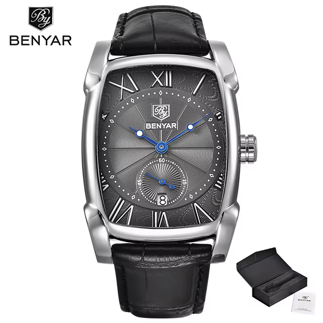BENYAR – montre-bracelet en cuir pour hommes, nouvelle mode Business, marque de luxe, étanche