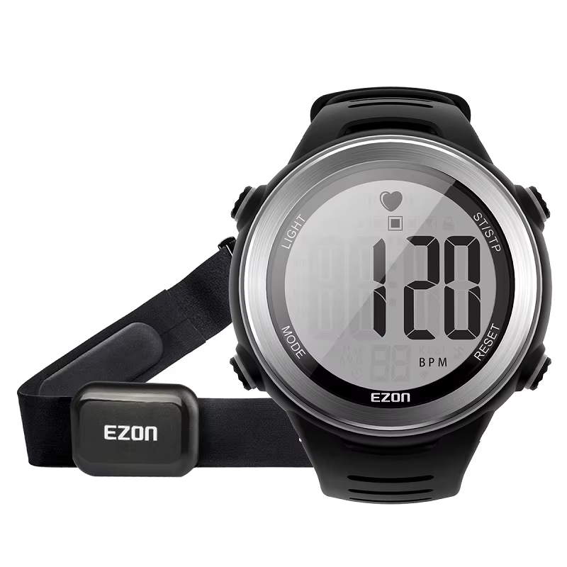 Montre de sport sans fil avec sangle de poitrine pour homme et femme, étanche à 50m, moniteur de fré