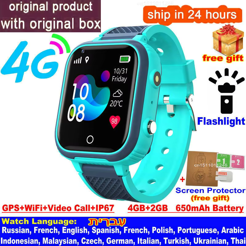 LT21 4G montre intelligente enfants GPS WIFI appel vidéo SOS IP67 étanche enfant Smartwatch caméra m
