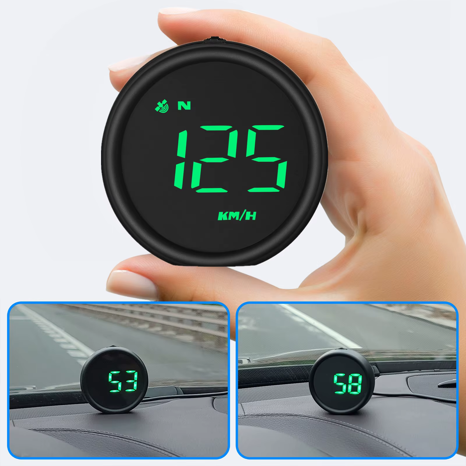 Jauge HUD GPS multifonction, affichage tête haute, ordinateur numérique LCD intégré pour voiture, ca