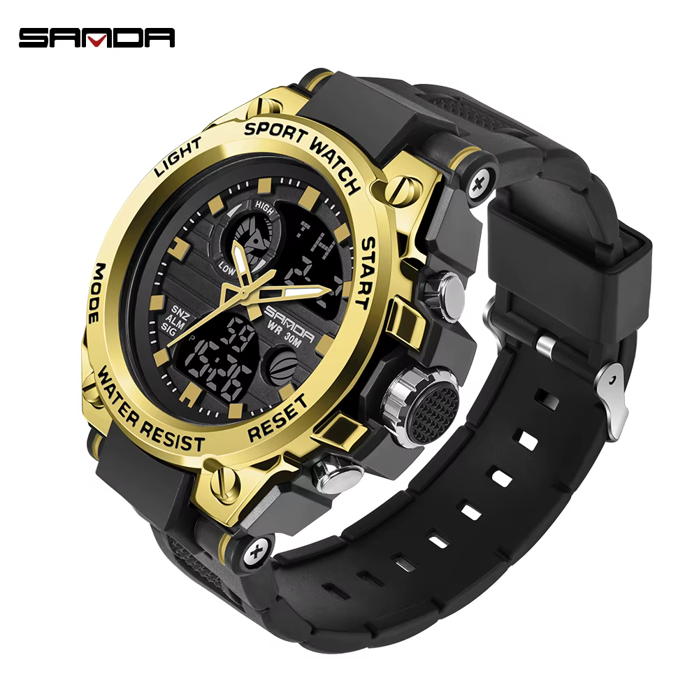 SANDA montre de Sport militaire montres pour hommes armée étanche montres à Quartz mode LED numériqu