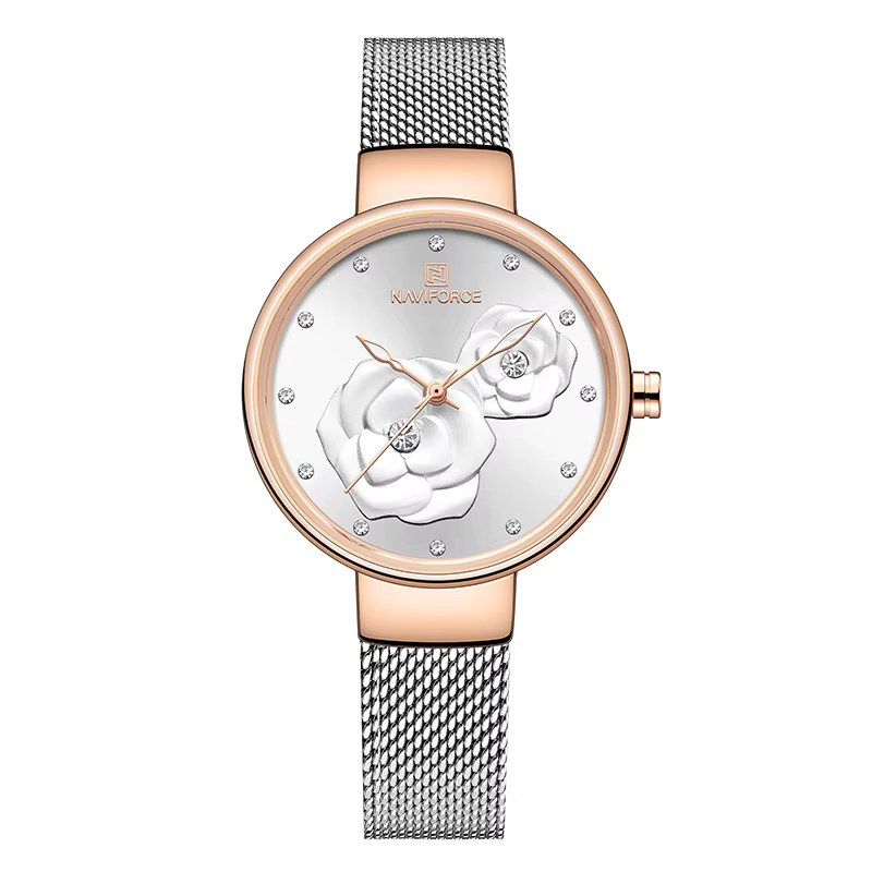 Femmes montre NAVIFORCE haut de gamme marque en acier maille étanche dames montres fleur Quartz femm