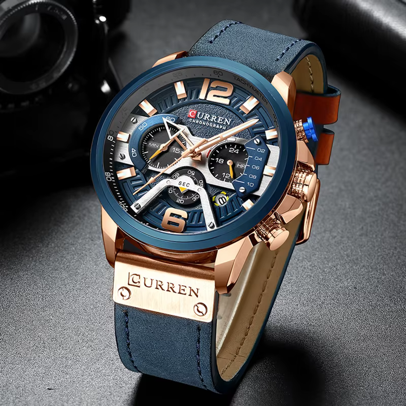 CURREN décontracté Sport montres pour hommes Top marque de luxe militaire en cuir montre-bracelet ho