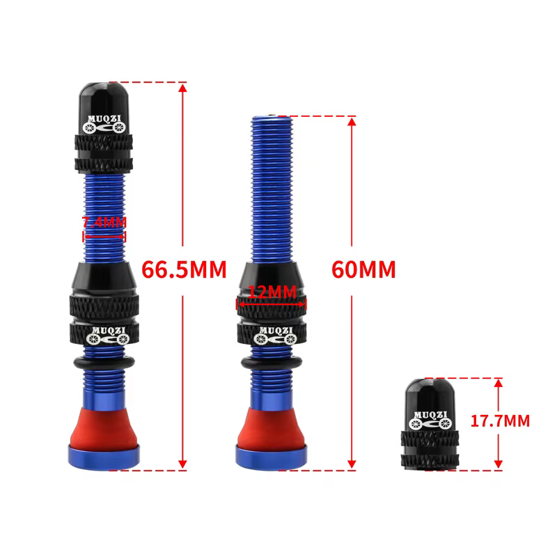 MUQZI 2 pièces 60mm Valve Schrader vtt vélo de route A/V Valve de jante Tubeless CNC Valve de roue p