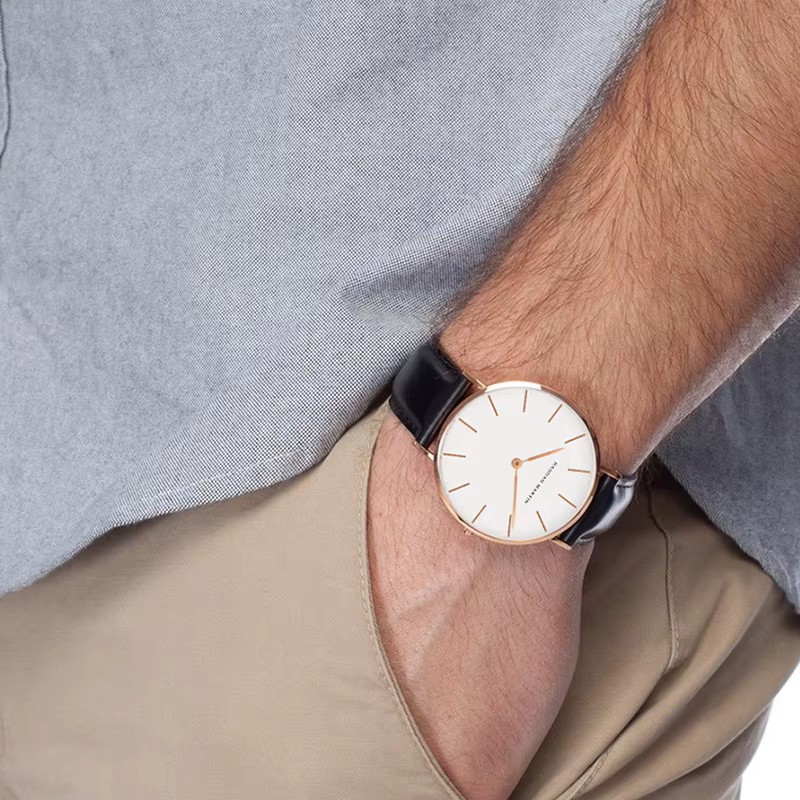 Hannah Martin marque mode japon montres à Quartz argent marron cuir hommes montre étanche robe montr