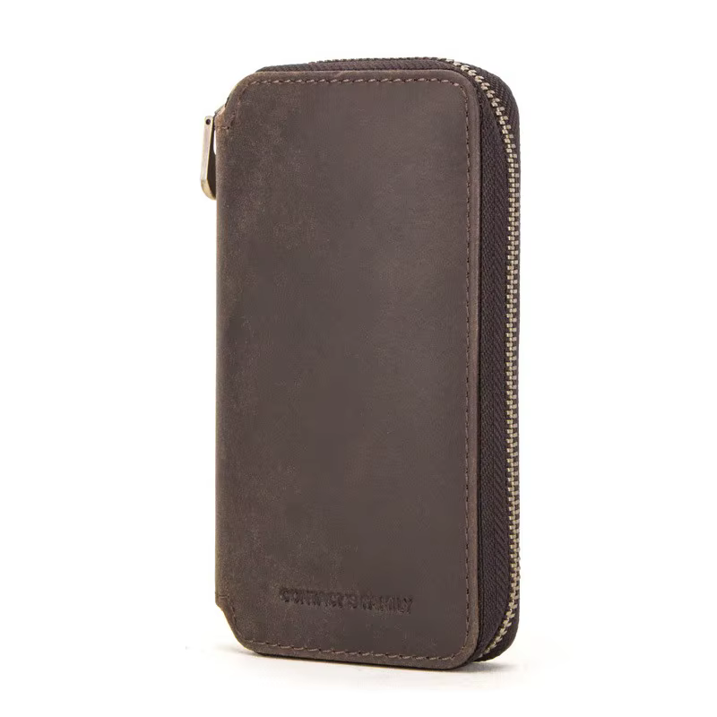 Nouvelle boîte de montre rustique en cuir à 2 fentes, pochette de luxe avec fermeture éclair, sac de