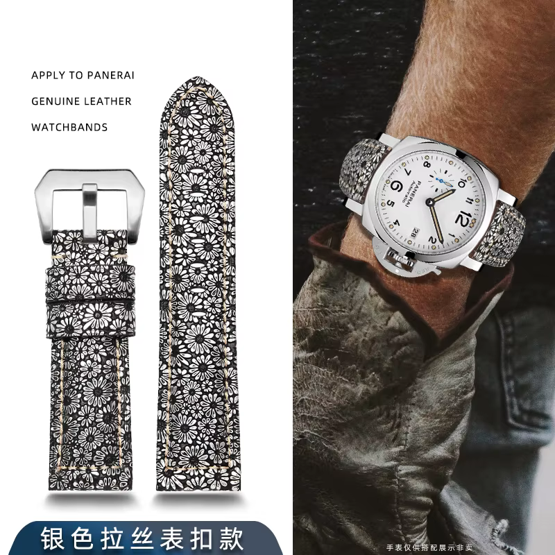 Bracelet de montre en cuir véritable pétale, bracelet de montre pour Panerai, Shoor, Radiomir, struc