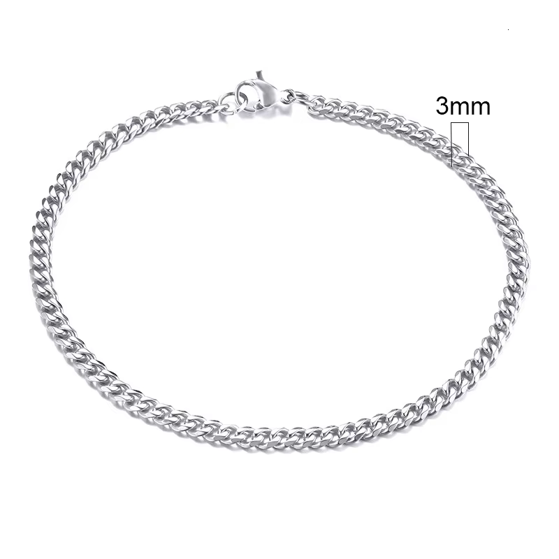 Vnox 3-11mm gros Miami gourmette chaîne Bracelet pour hommes, acier inoxydable lien cubain chaîne Br