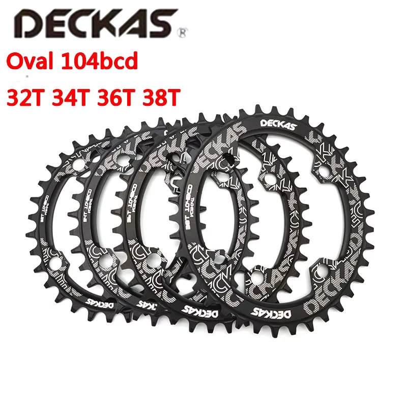 Deckas 104BCD ovale rond étroit large plateau vtt vélo de montagne 32T 34T 36T 38T couronne pédalier