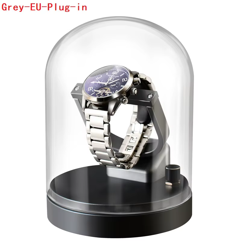 Remontoir de montre automatique de luxe, boîte à rotateur unique, verre Transparent, secoueur de mon