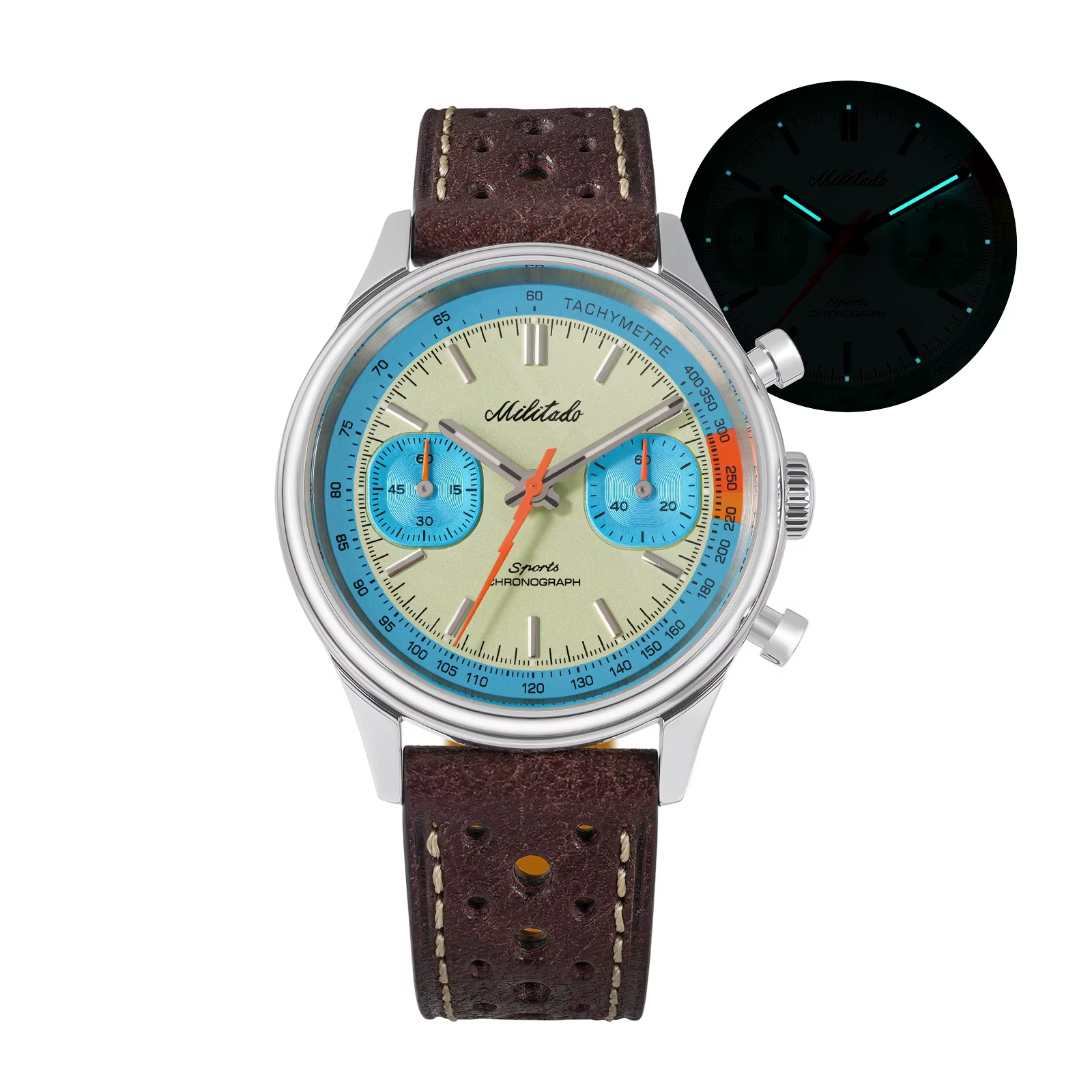 Militado ML23 – montre chronographe de sport, à Quartz, Miyota 6S21, cadran Panda, saphir BGW9, étan