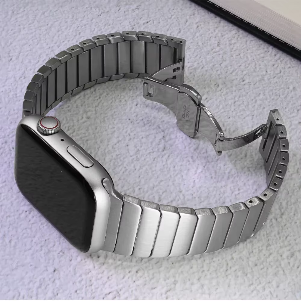 Bracelet à maillons pour Apple Watch, Bracelet en acier inoxydable, Iwatch Series 10, 9, 8, 7, 6, Se