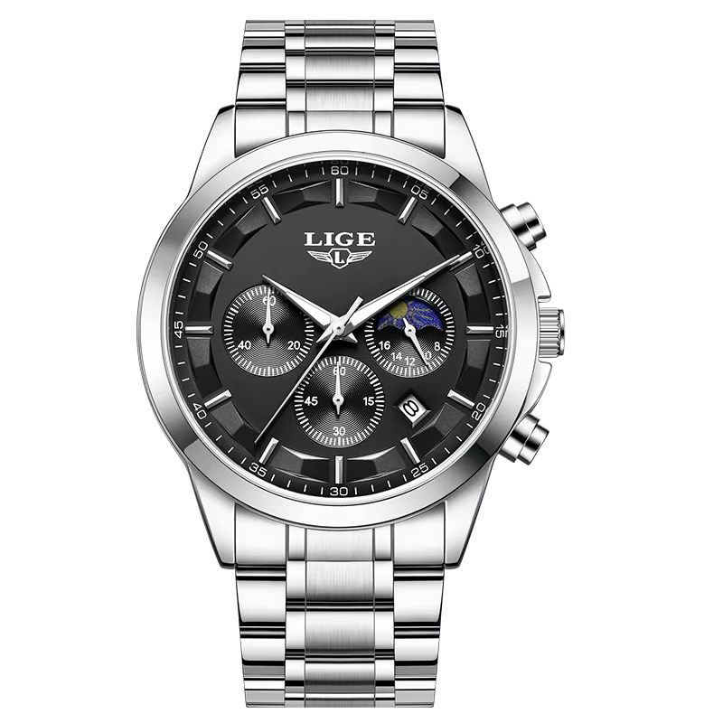 Montres LIGE pour hommes, montres de luxe de marque supérieure, montre-bracelet à quartz, étanche 3