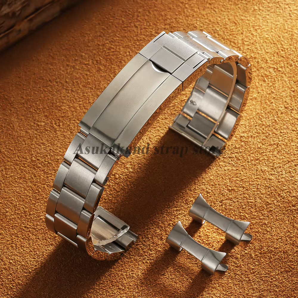 Bracelet de montre de luxe à extrémité plate incurvée, 21mm 20mm 22mm, pour Rolex pour Oyster, Brace