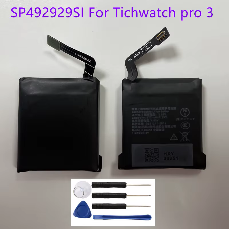 Batterie d'origine pour TicWatch Pro 3 Pro3 Ultra, GPS, Wear OS, montre connectée, 3.88V, 577mAh, SP