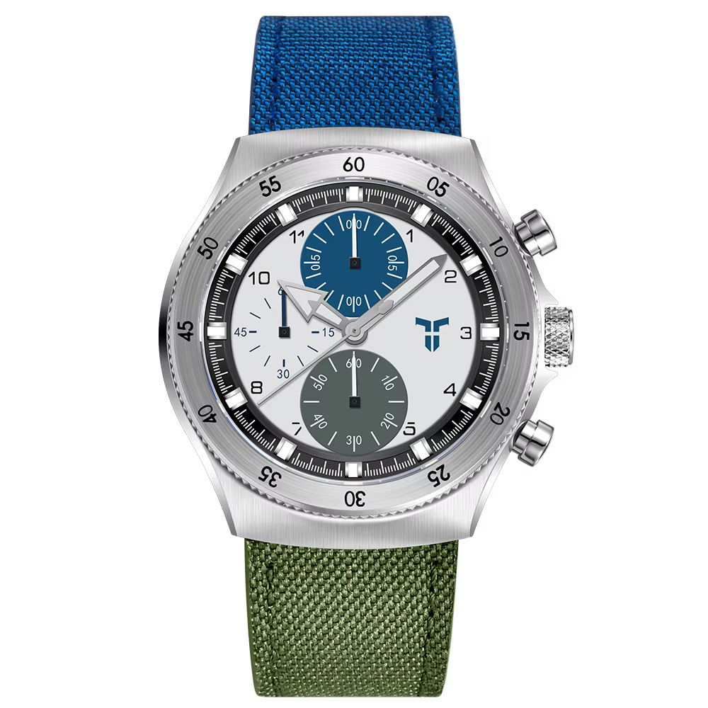 Nouvelle montre rétro TYBERLEY 2026 pour homme, étanche, à quartz, double fuseau horaire, verre saph